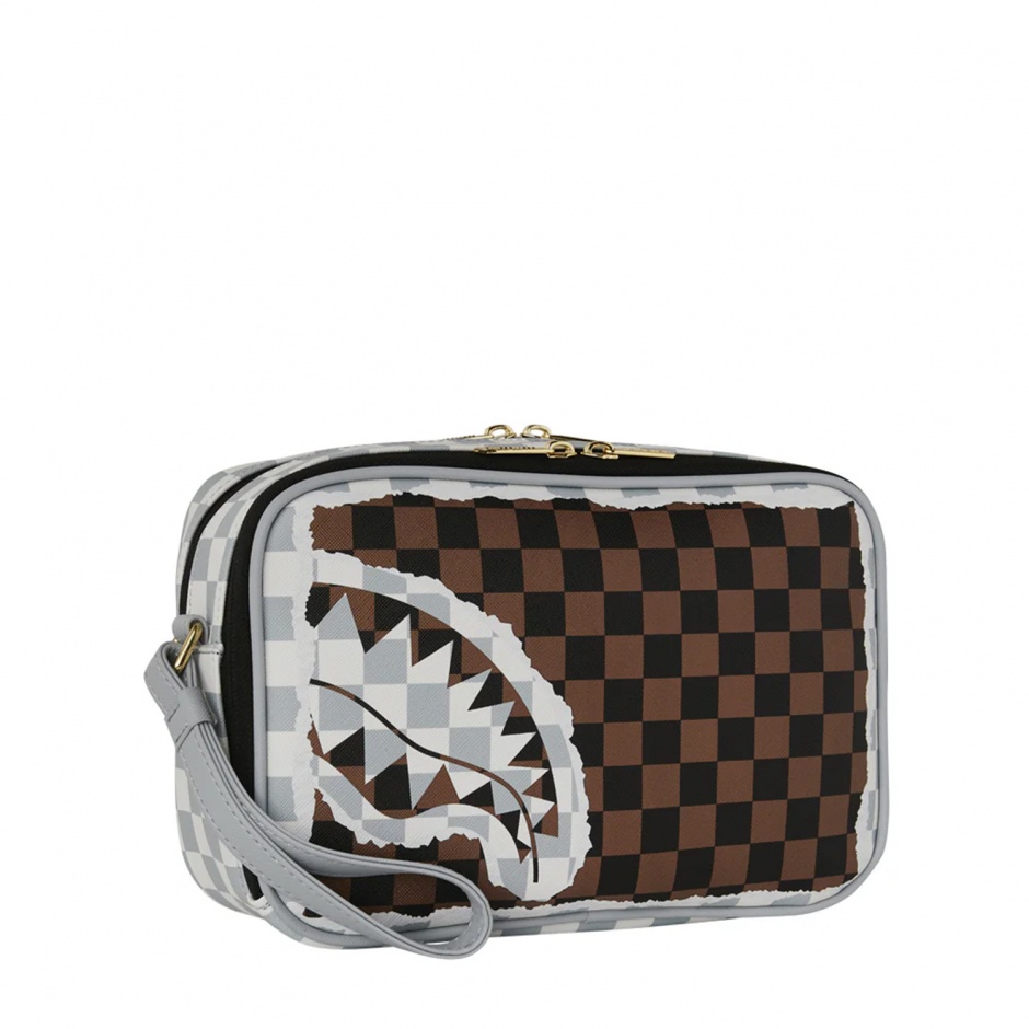 SPRAYGROUND Neseser / Trusă CREAM AND BROWN TEAR CHECK - vezi 2 - Pepina.ro SPRAYGROUND Neseser / Trusă CREAM AND BROWN TEAR CHECK - vezi 2