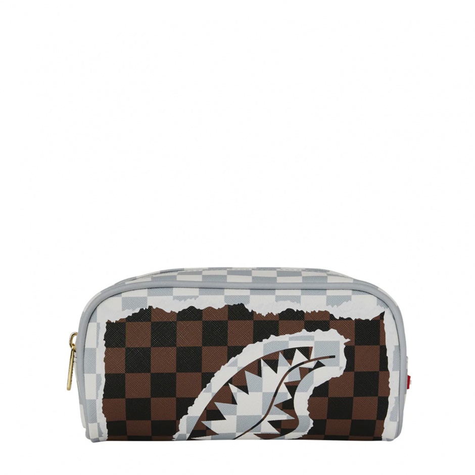 SPRAYGROUND Neseser / Trusă CREAM AND BROWN TEAR CHECK - vezi 1
