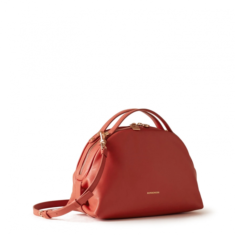 BORBONESE Geantă damă roșie Bowler - vezi 2