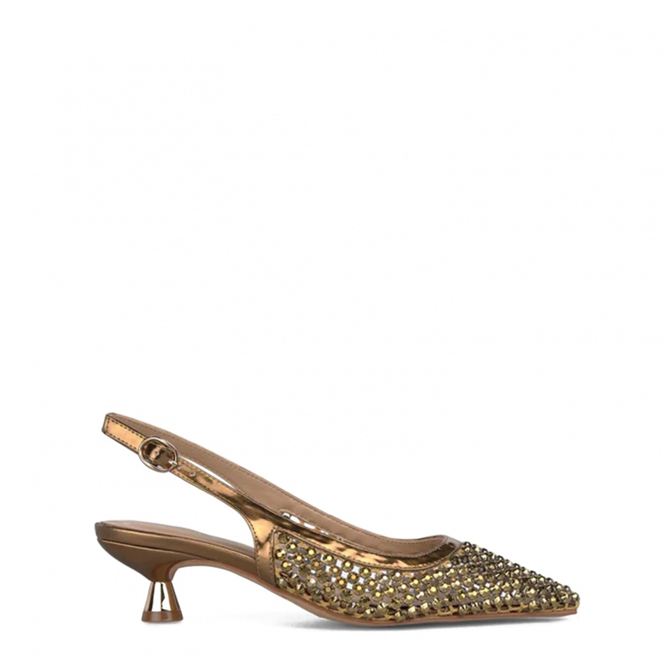 Alma En Pena Pantofi damă aurii cu cristale - vezi 1 - Pepina.ro Alma En Pena Pantofi damă aurii cu cristale - vezi 1