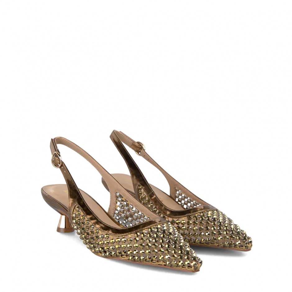 Alma En Pena Pantofi damă aurii cu cristale - vezi 2 - Pepina.ro Alma En Pena Pantofi damă aurii cu cristale - vezi 2