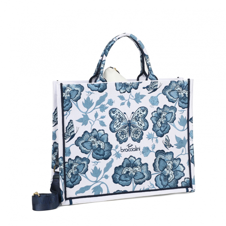 Braccialini Geantă damă bleumarin cu broderie Queen - vezi 2