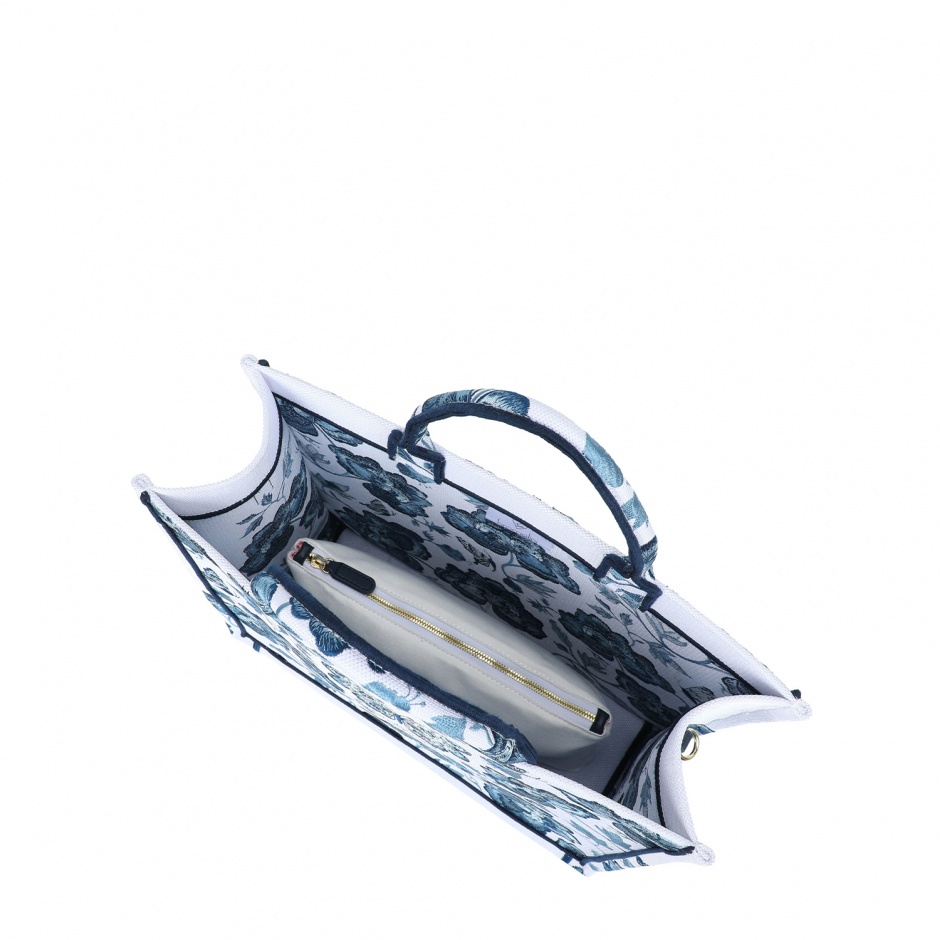 Braccialini Geantă damă bleumarin cu broderie Queen - vezi 4