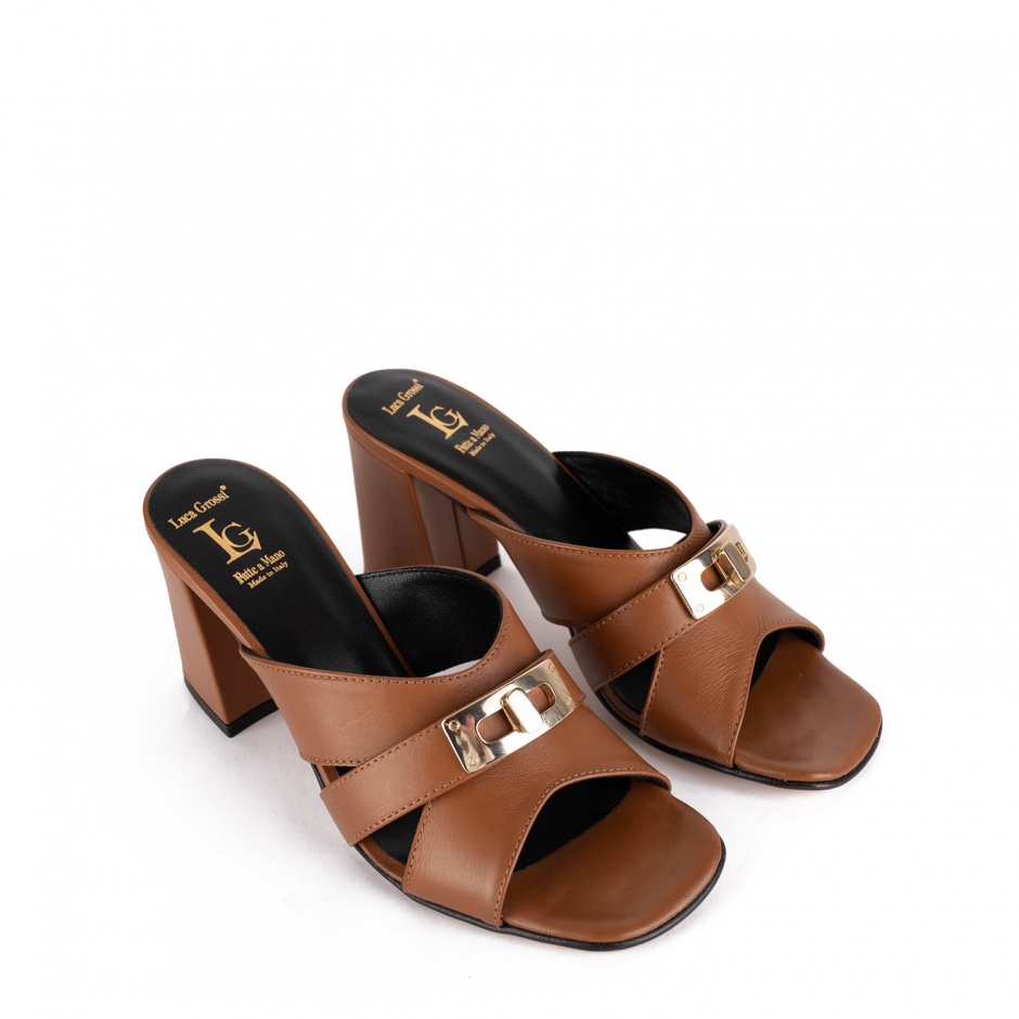 Luca Grossi Papuci damă maro cu toc - vezi 2