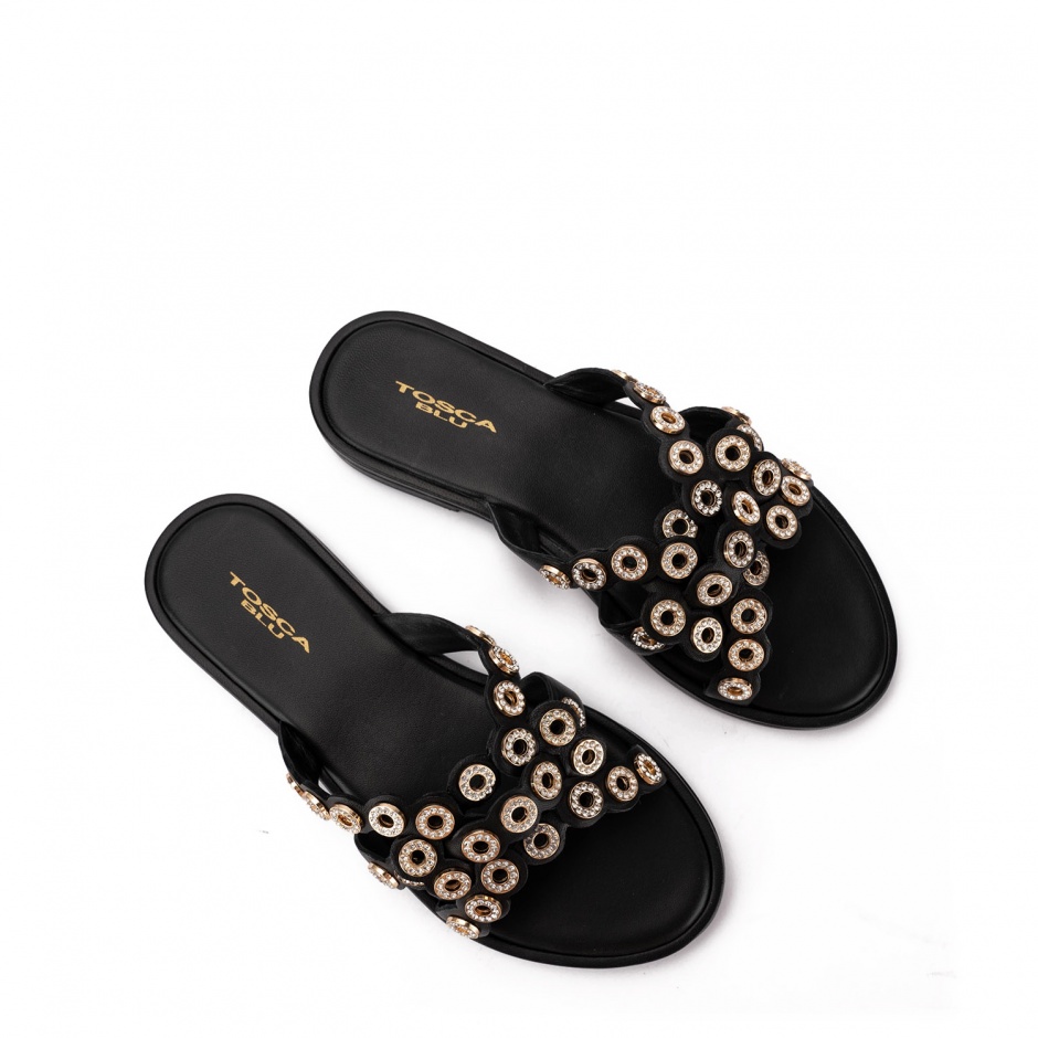 TOSCA BLU Papuci damă negri - vezi 3