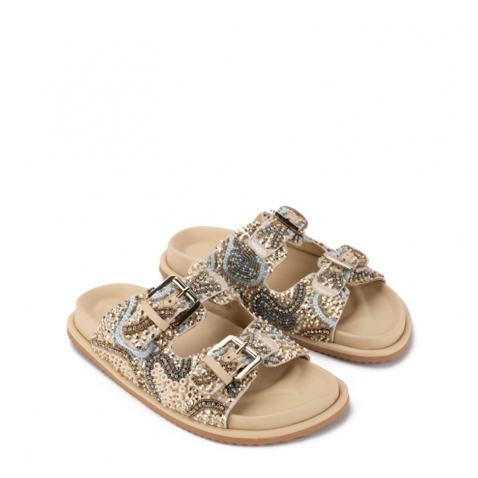 TOSCA BLU Papuci bej damă cu mărgele - vezi 2