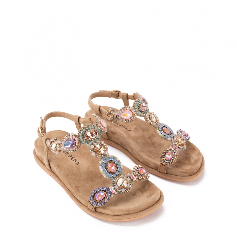 Alma En Pena Sandale bej damă cu cristale - vezi 2