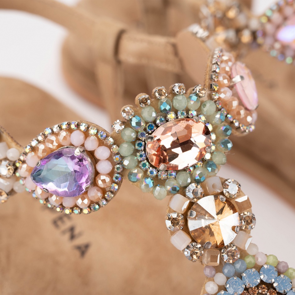 Alma En Pena Sandale bej damă cu cristale - vezi 4