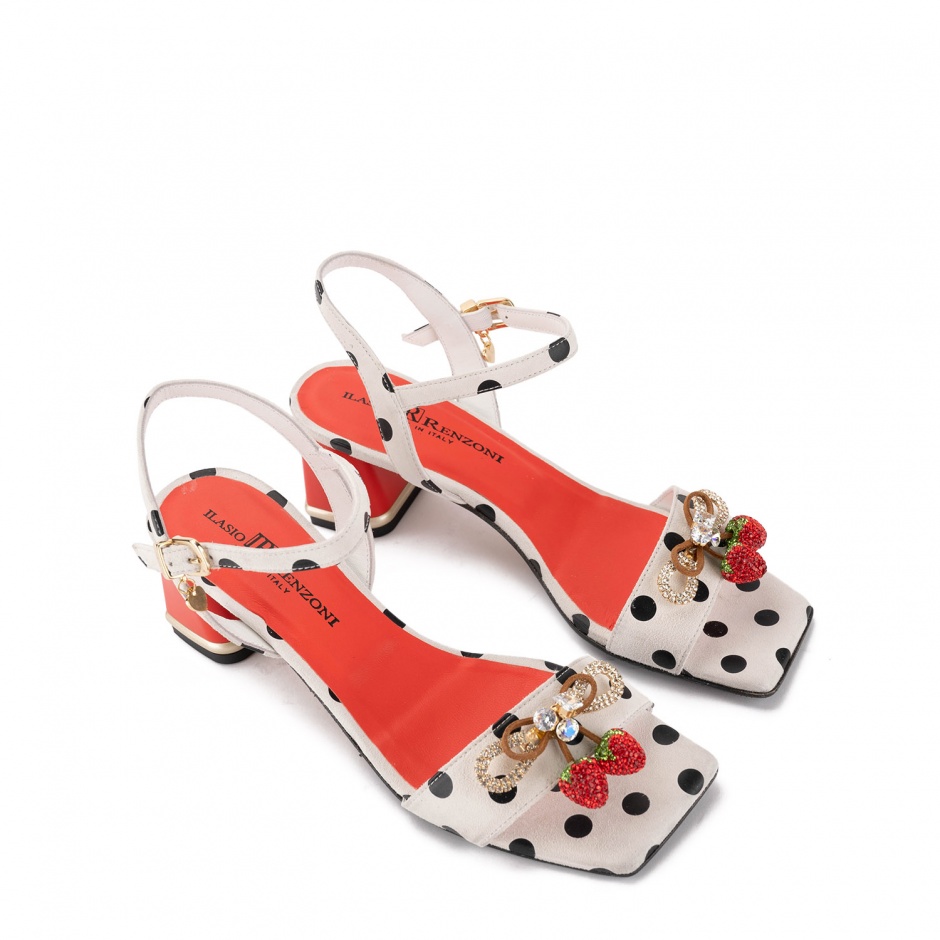 RENZONI Sandale damă albe cu buline - vezi 2