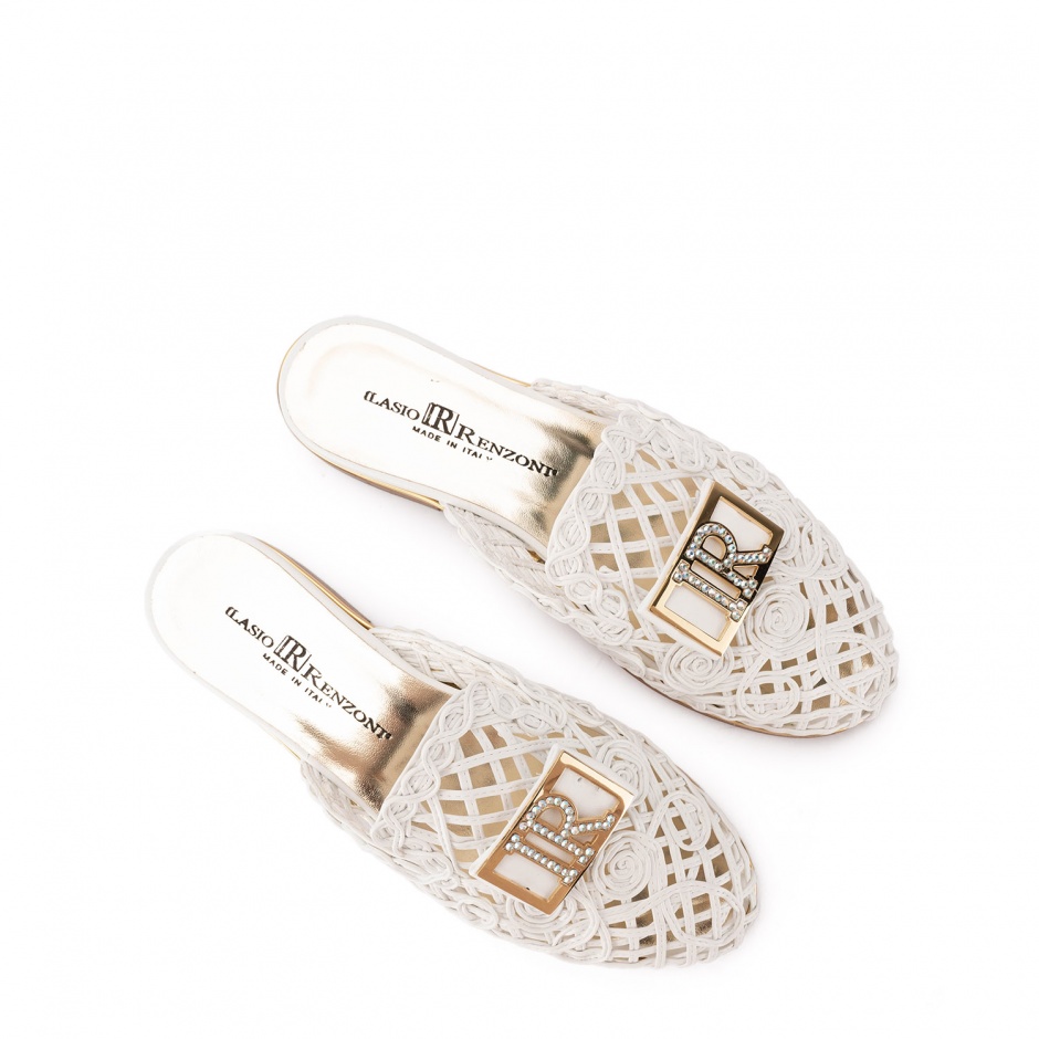 RENZONI Papuci damă albi - vezi 3