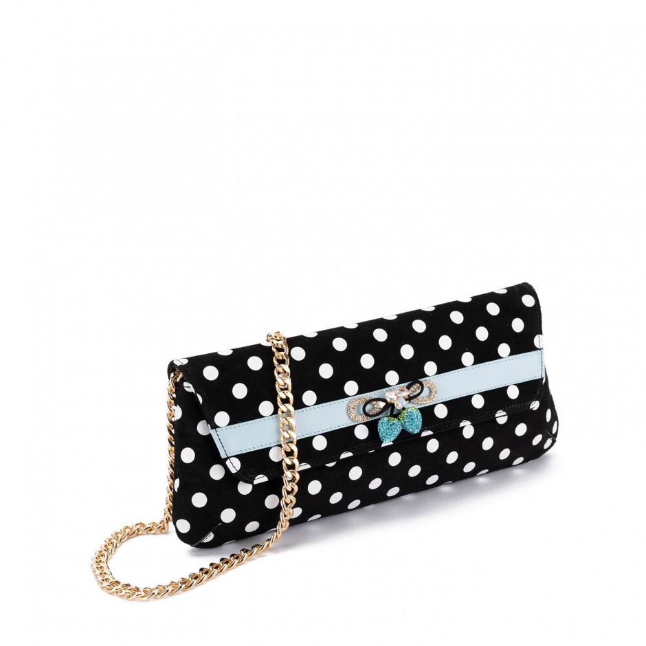 RENZONI Clutch damă negru cu buline - vezi 2