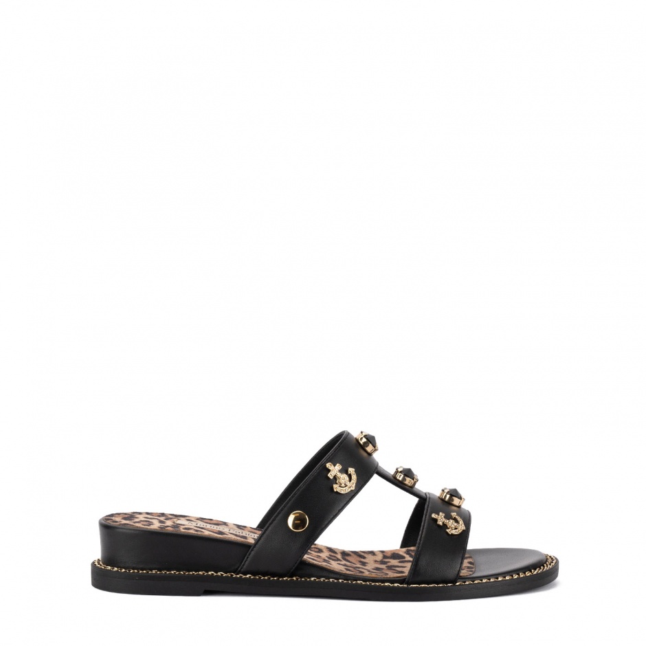 Marino Fabiani Papuci damă negri din piele - vezi 1