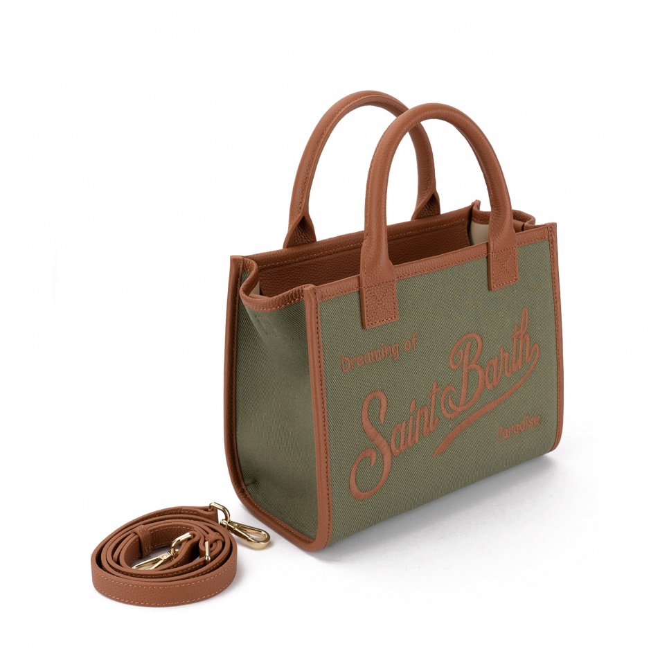 SAINT BARTH Geantă damă bej verde Vanity - vezi 2