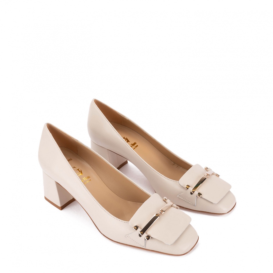 Luca Grossi Pantofi damă bej cu toc - vezi 2