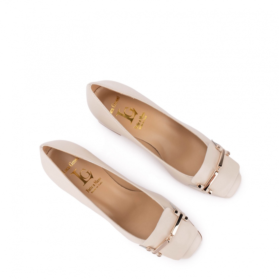 Luca Grossi Pantofi damă bej cu toc - vezi 3