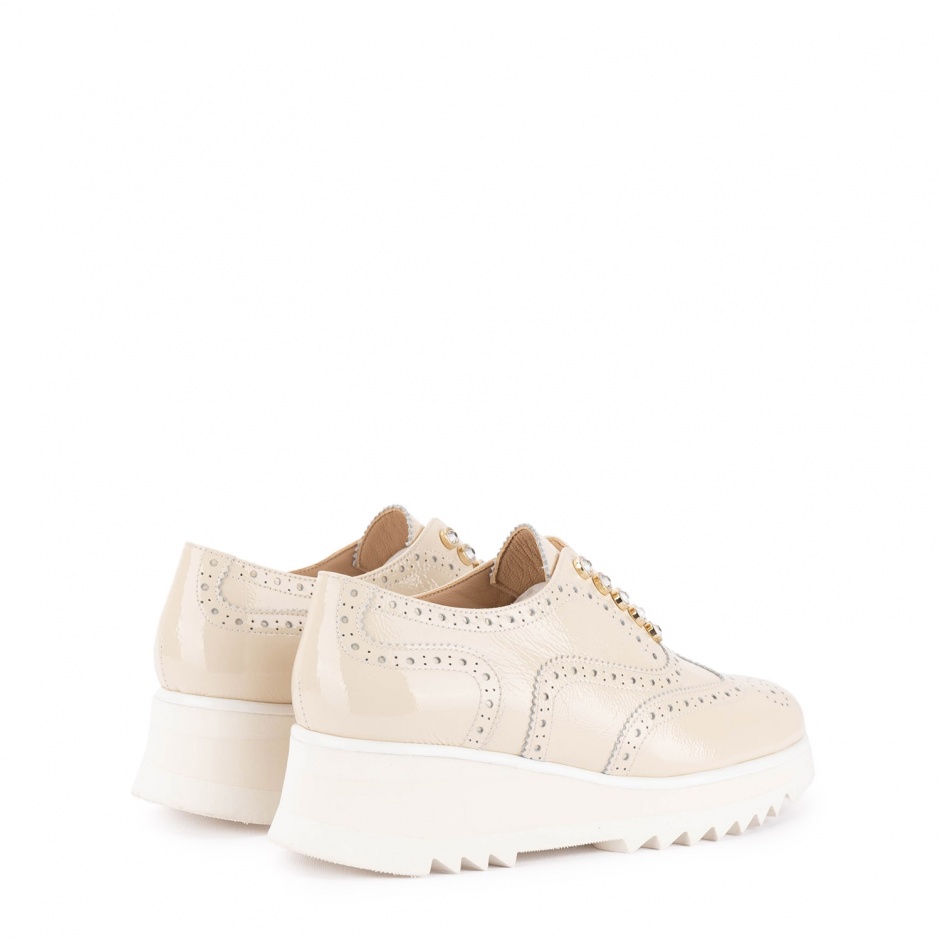 Luca Grossi Pantofi damă bej cu platformă - vezi 3