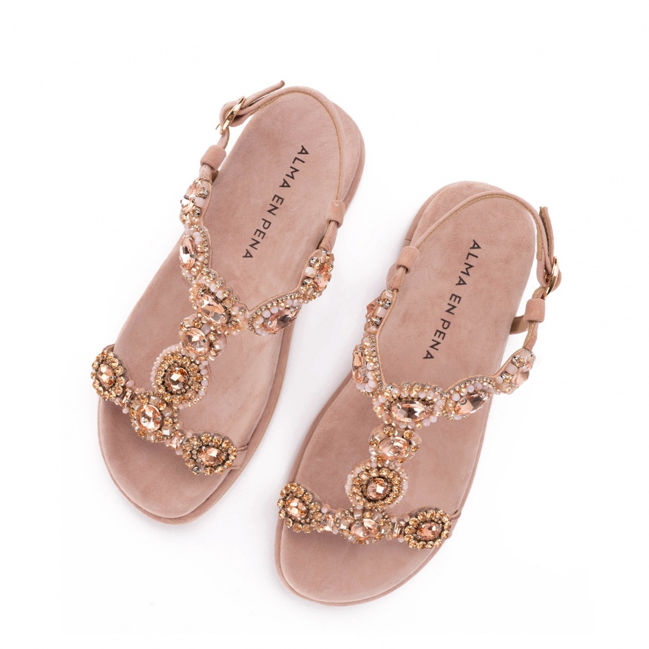 ALMA EN PENA Sandale damă roz cu strasuri - vezi 3