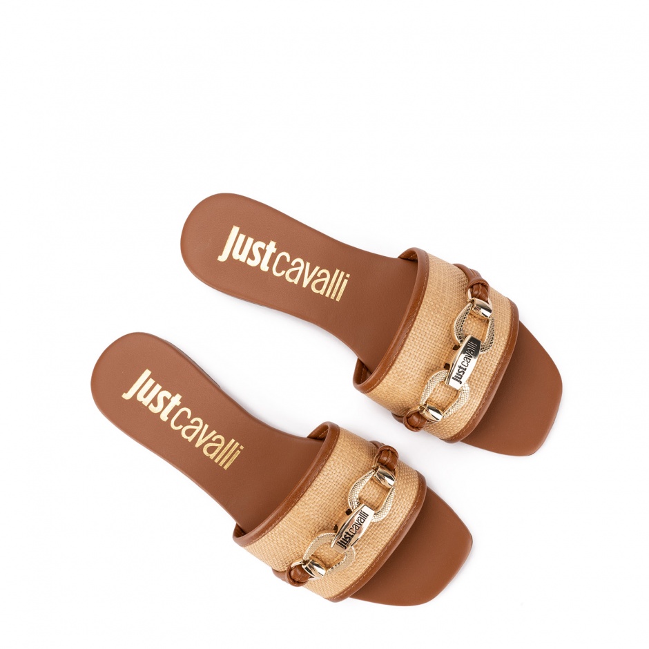 JUST CAVALLI Papuci damă din rafia - vezi 3
