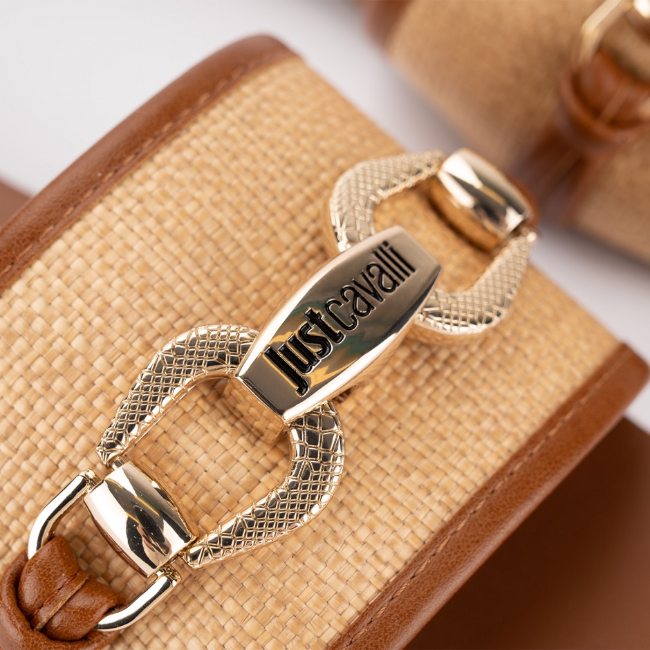 JUST CAVALLI Papuci damă din rafia - vezi 4