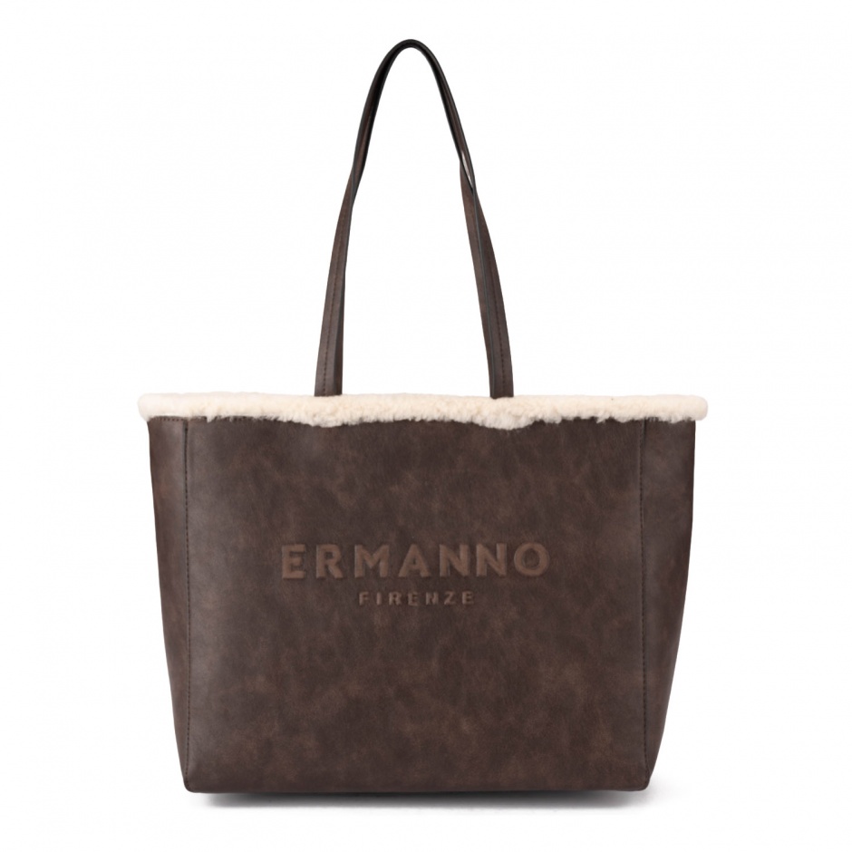 Ermanno Scervino Geantă damă maro cu blană - vezi 1