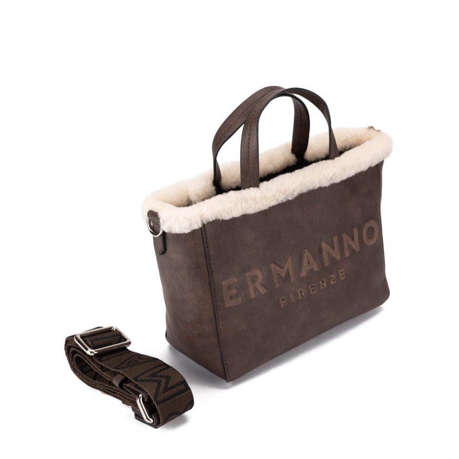 Ermanno Scervino Geantă damă maro cu blană - vezi 2