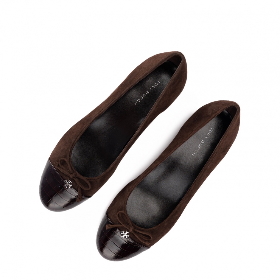 TORY BURCH Pantoficu toc damă maro - vezi 3