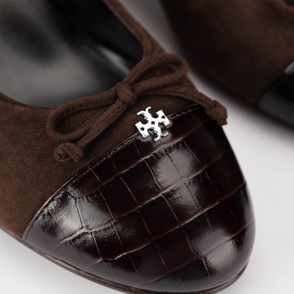 TORY BURCH Pantoficu toc damă maro - vezi 4
