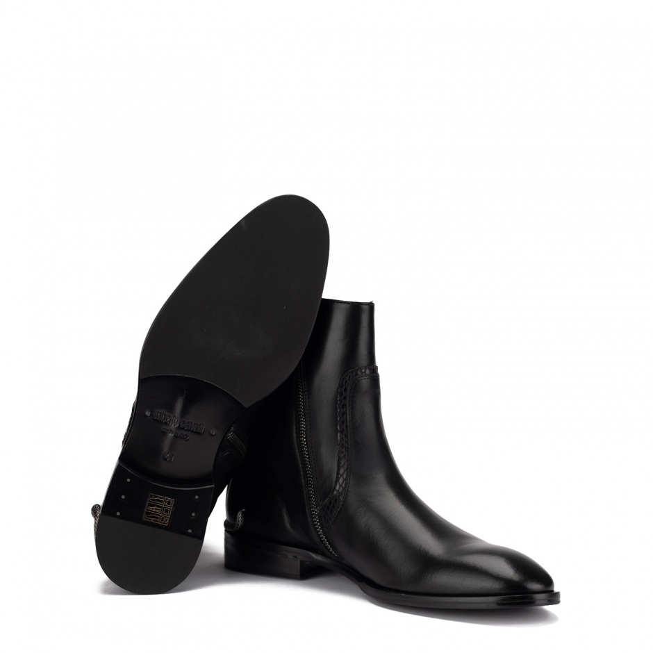 Roberto Cavalli Ghete bărbați negre din piele - vezi 6