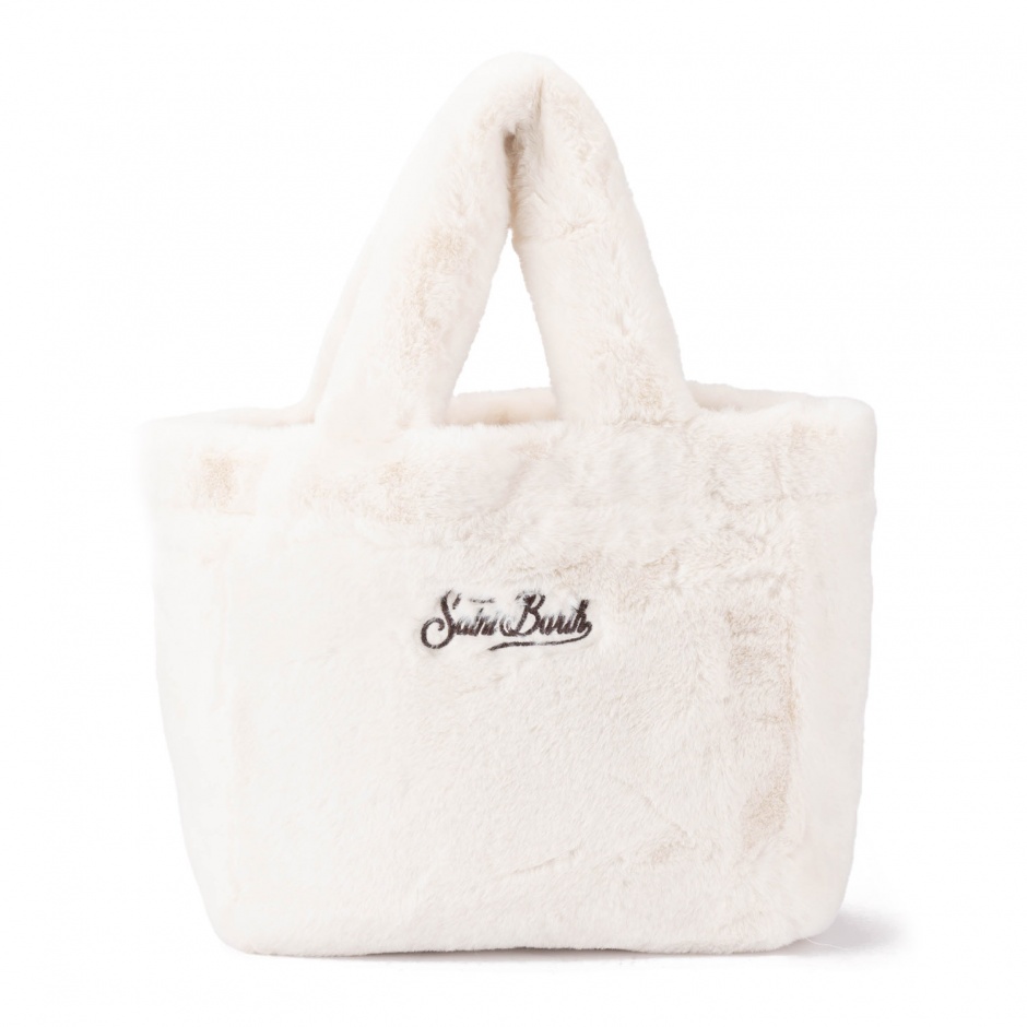 SAINT BARTH Geantă albă damă Colette soft fur - vezi 3