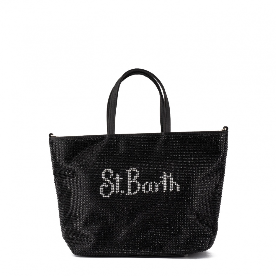 SAINT BARTH Geantă neagră damă Strass mini bag - vezi 1
