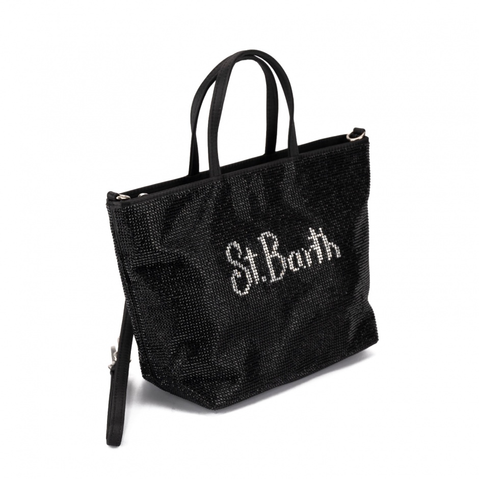 SAINT BARTH Geantă neagră damă Strass mini bag - vezi 2