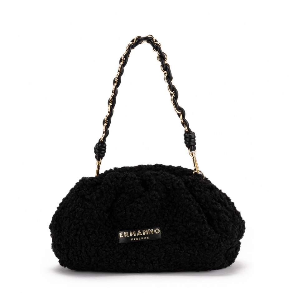 Ermanno Firenze Geantă damă neagră Veda Fur - vezi 2