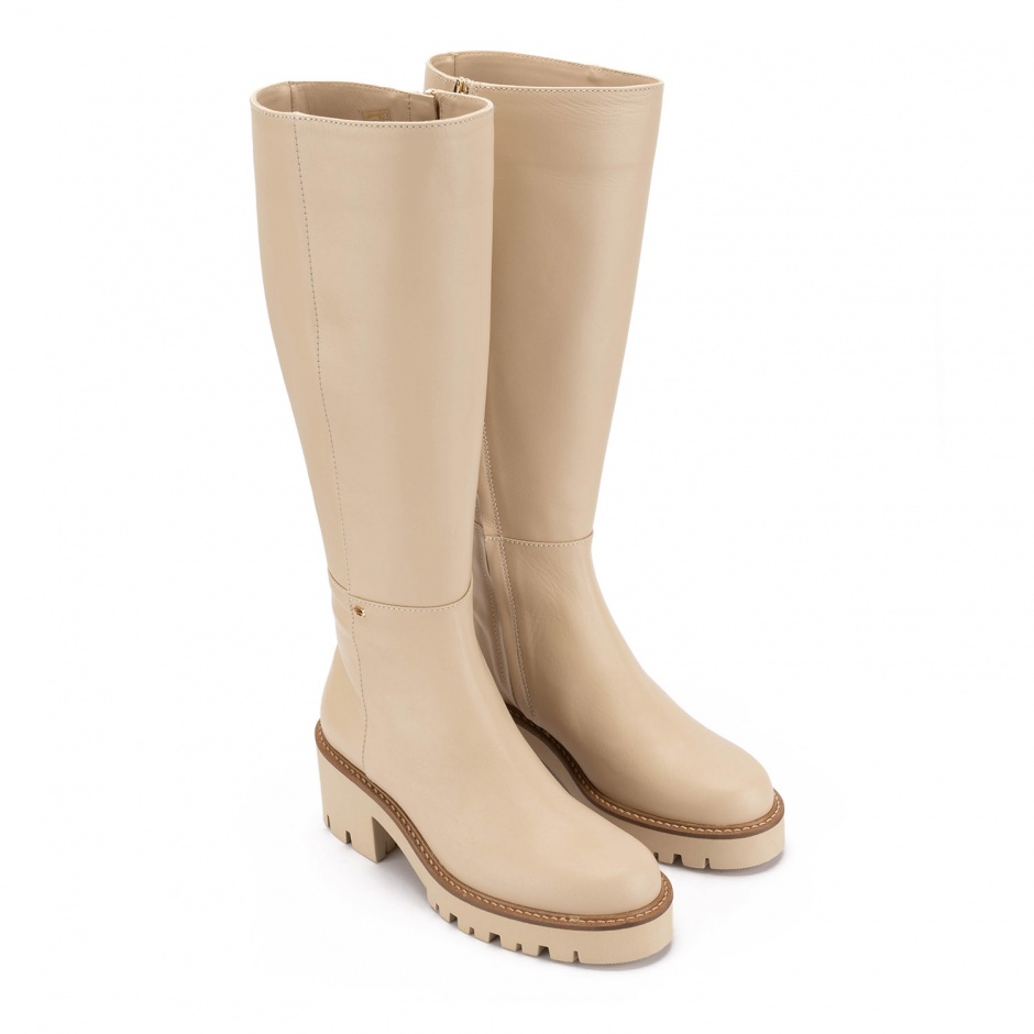 BALDININI Cizme de damă din piele bej - vezi 2