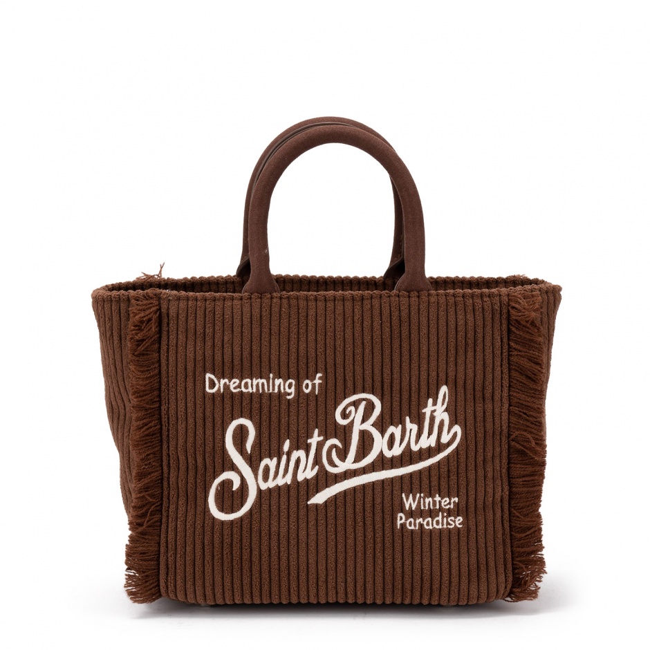 SAINT BARTH Geantă damă maro Vanity Corduroy - vezi 1 - Pepina.ro SAINT BARTH Geantă damă maro Vanity Corduroy - vezi 1