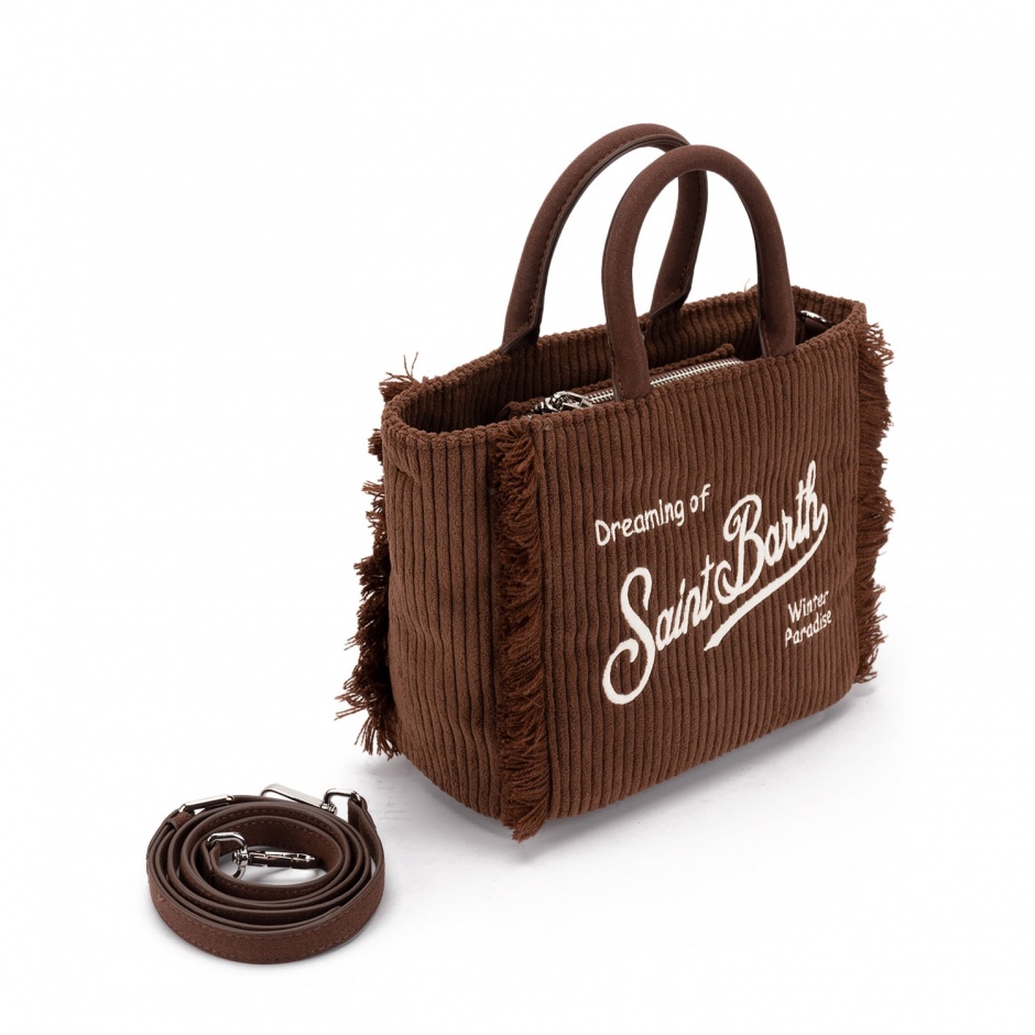SAINT BARTH Geantă damă maro Vanity Corduroy - vezi 2 - Pepina.ro SAINT BARTH Geantă damă maro Vanity Corduroy - vezi 2