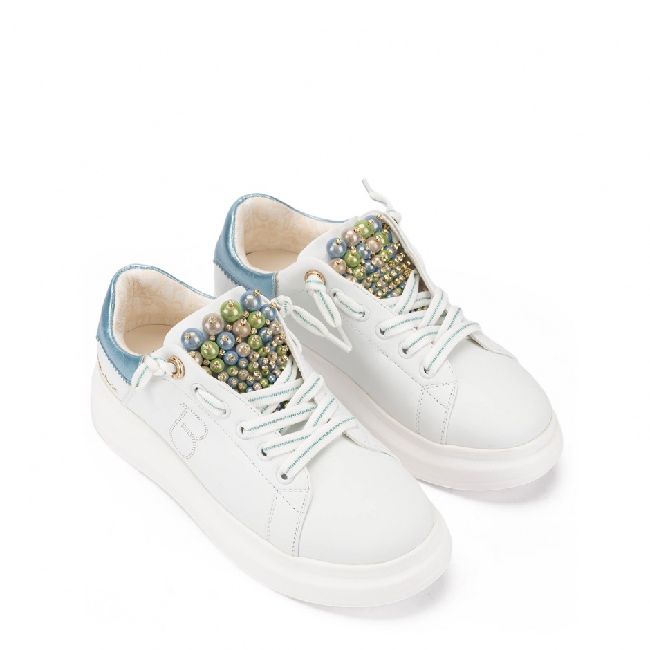 TOSCA BLU Pantofi sport damă albi cu perle - vezi 2