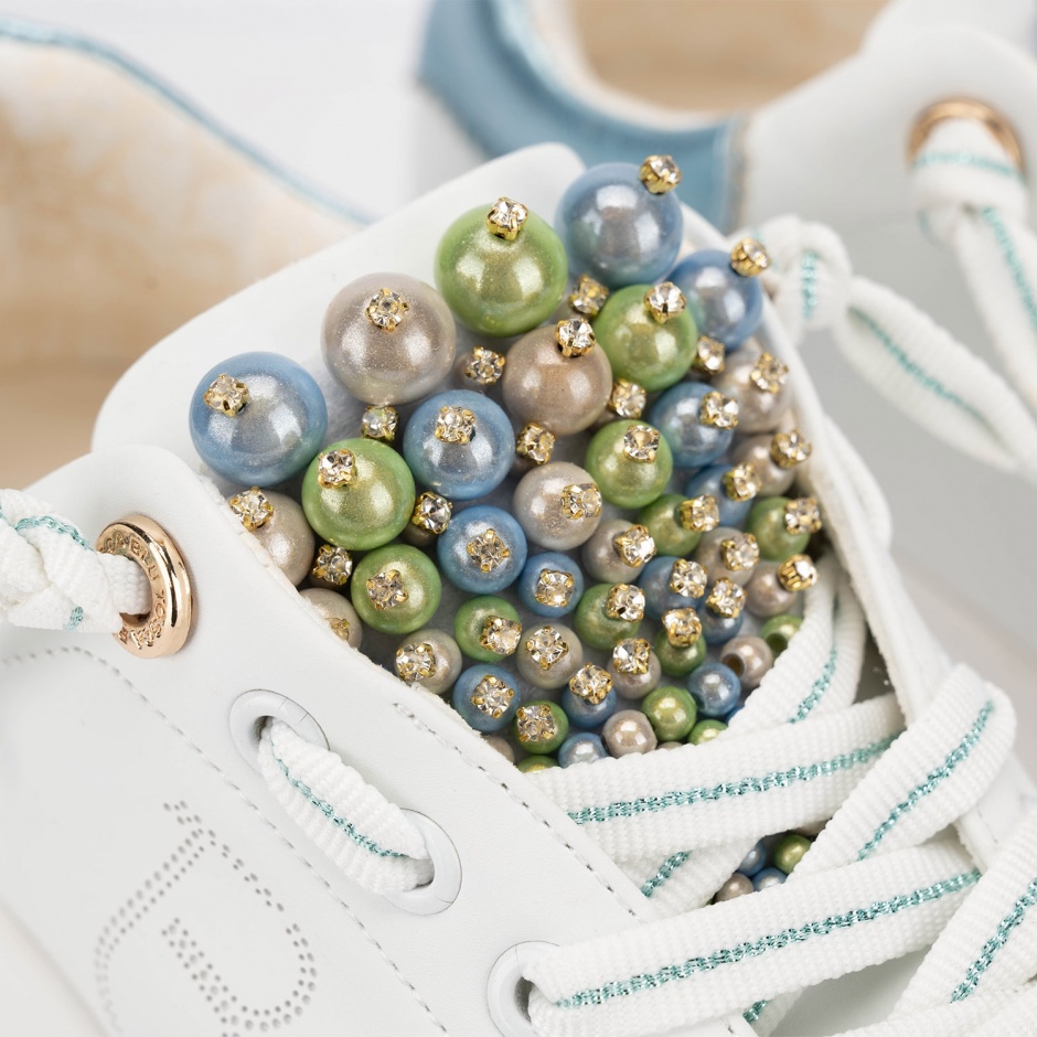 TOSCA BLU Pantofi sport damă albi cu perle - vezi 4