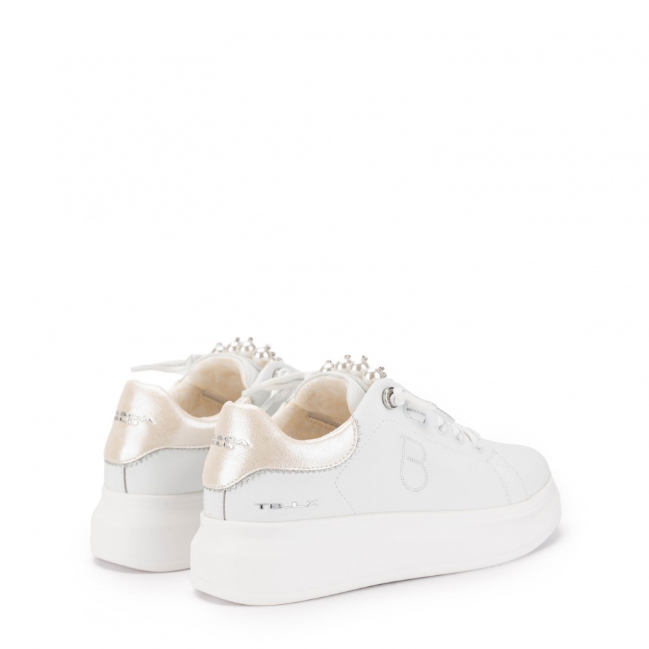 TOSCA BLU Pantofi sport damă albi cu perle - vezi 4