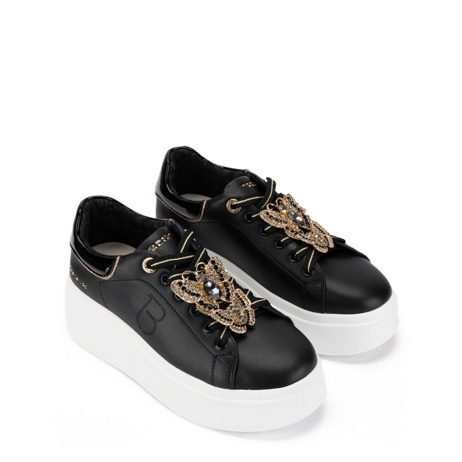 TOSCA BLU Pantofi sport damă negri cu fluturi - vezi 2
