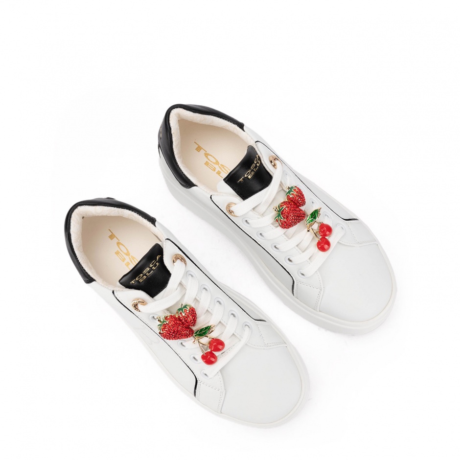 TOSCA BLU Adidași damă albi cu căpșuni și cireșe - vezi 3