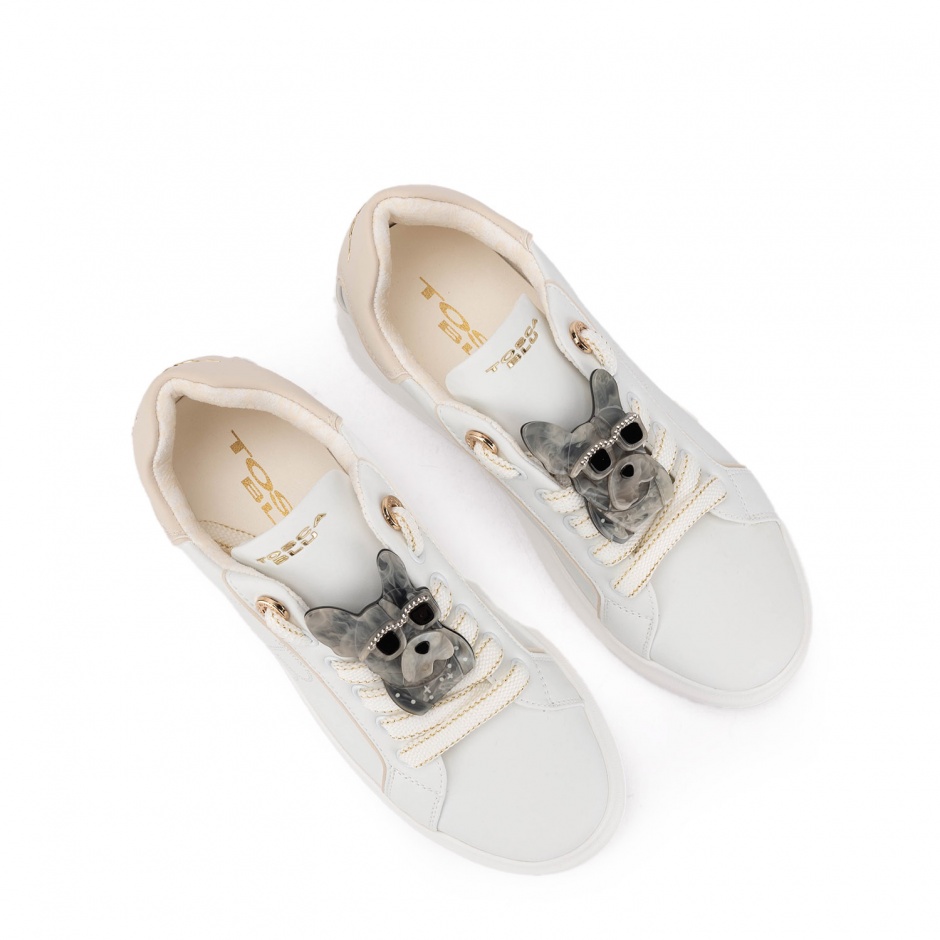 TOSCA BLU Adidasi damă albi cu cățeluș - vezi 4