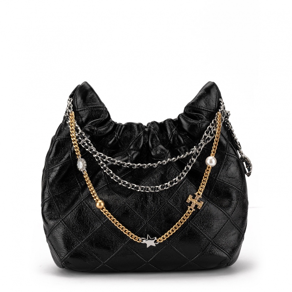 TORY BURCH Geantă damă hobo neagră MINI FLEMING - vezi 1