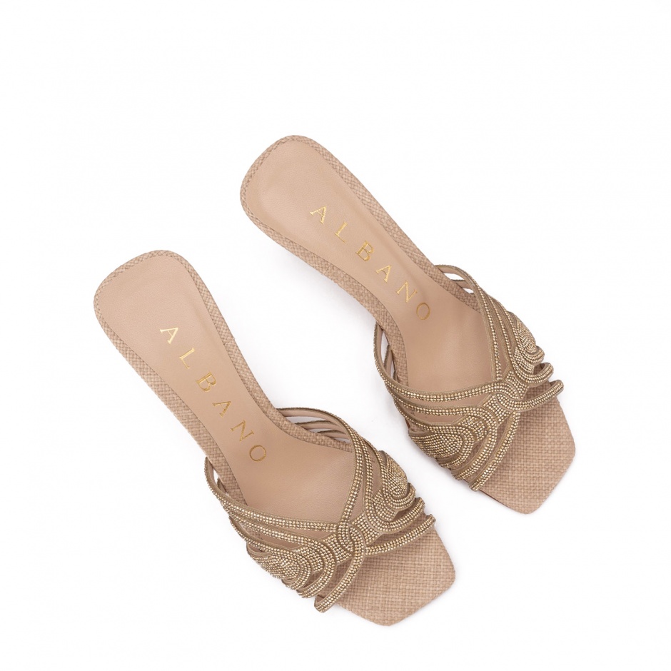 Albano Papuci damă bej cu cristale - vezi 3