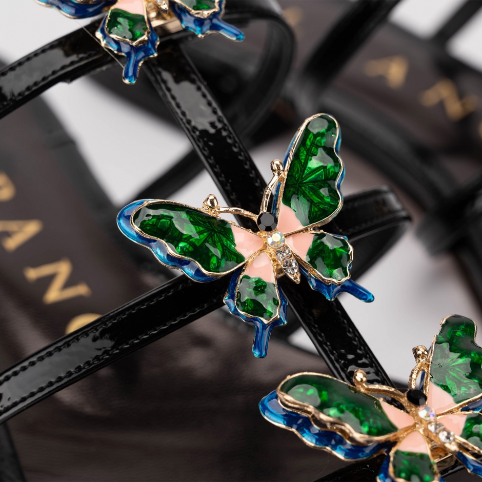 Albano Papuci damă negri cu broșe - vezi 3