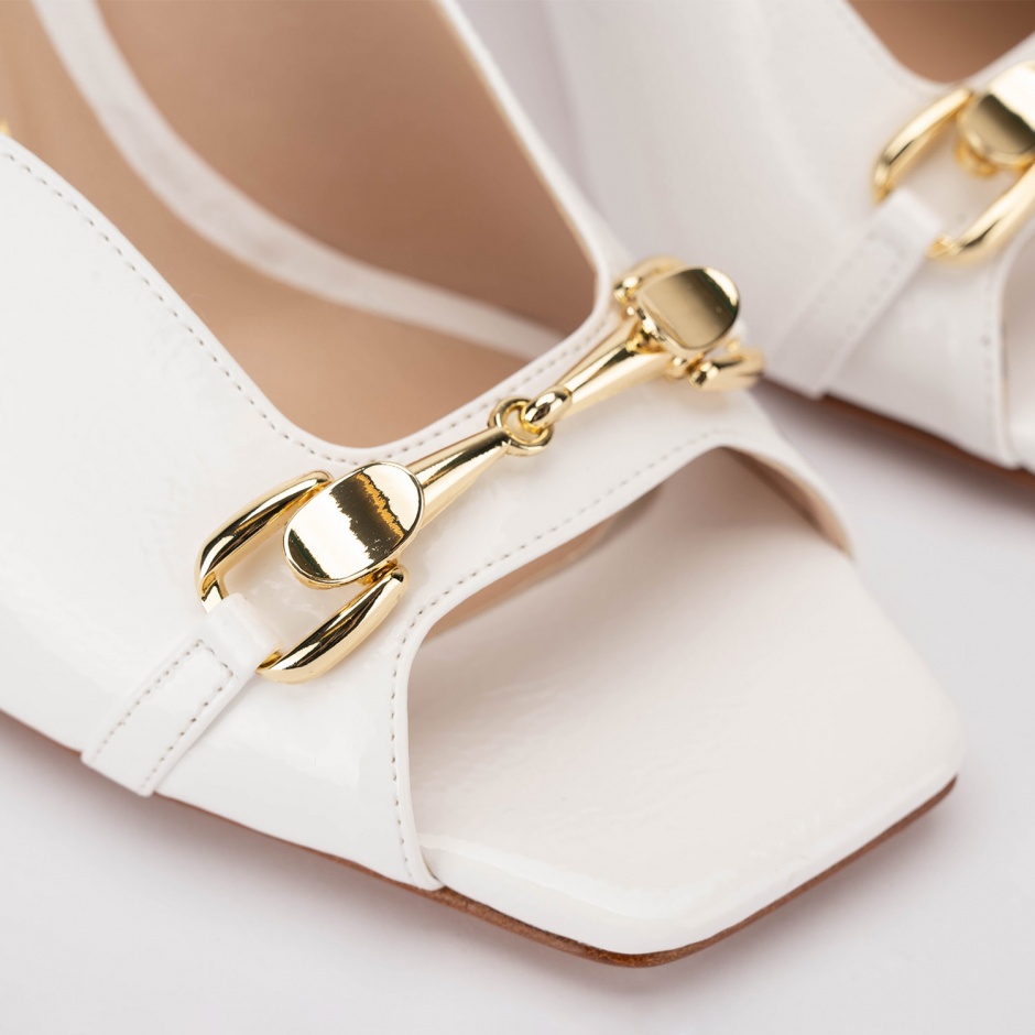 Albano Papuci damă albi lăcuiți - vezi 3