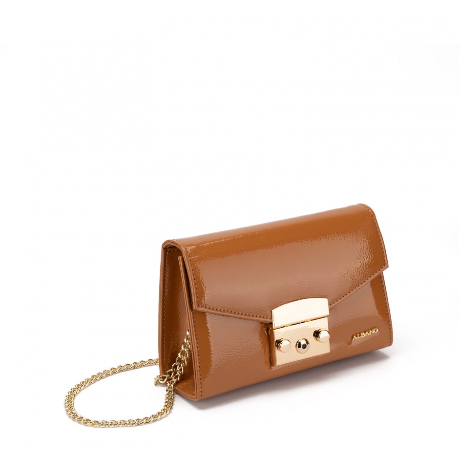 Albano Geantă damă maro lăcuită - vezi 2