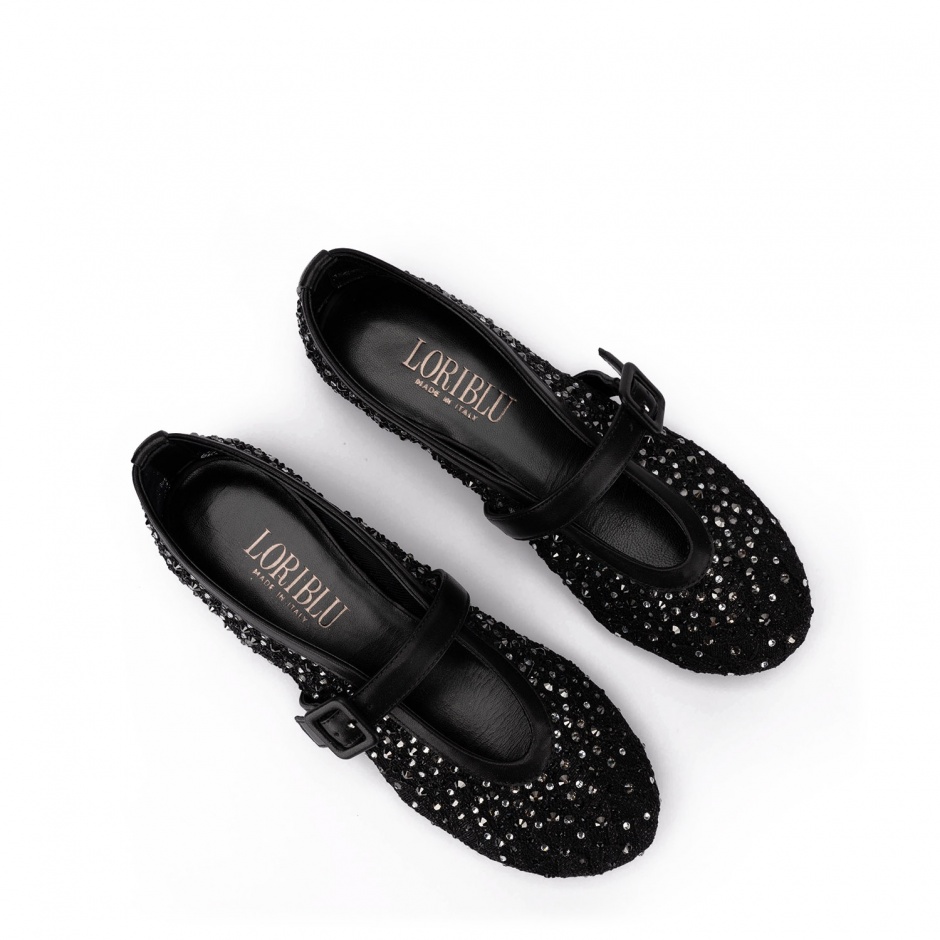 Loriblu Balerini damă negri cu cristale - vezi 3