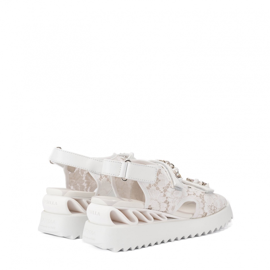 Le Silla Sandale damă albe cu dantelă Yui Wave - vezi 4
