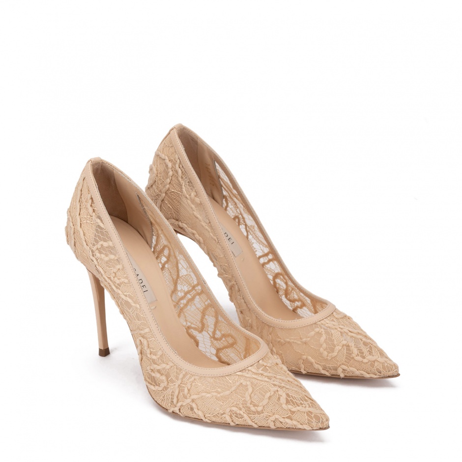 Casadei Pantofi damă bej cu broderie Julia - vezi 2