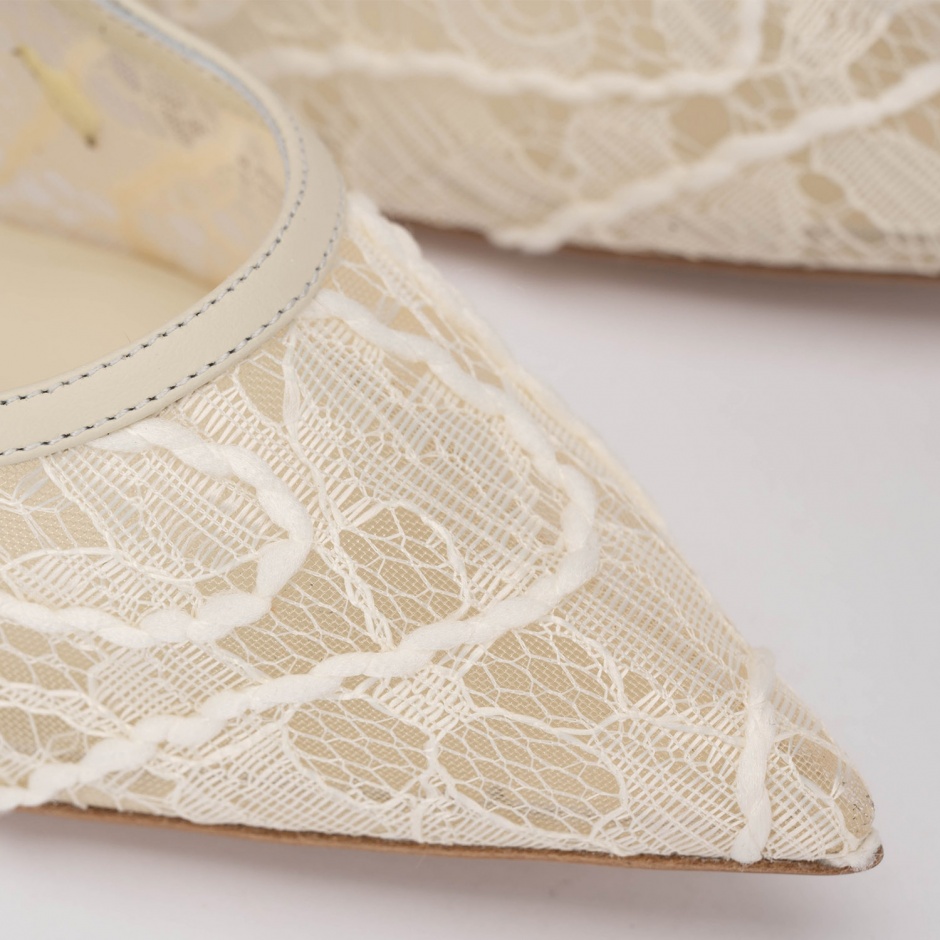 Casadei Pantofi damă albi cu broderie Julia - vezi 4